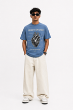 Oversize Heart Stone Work T-shirt