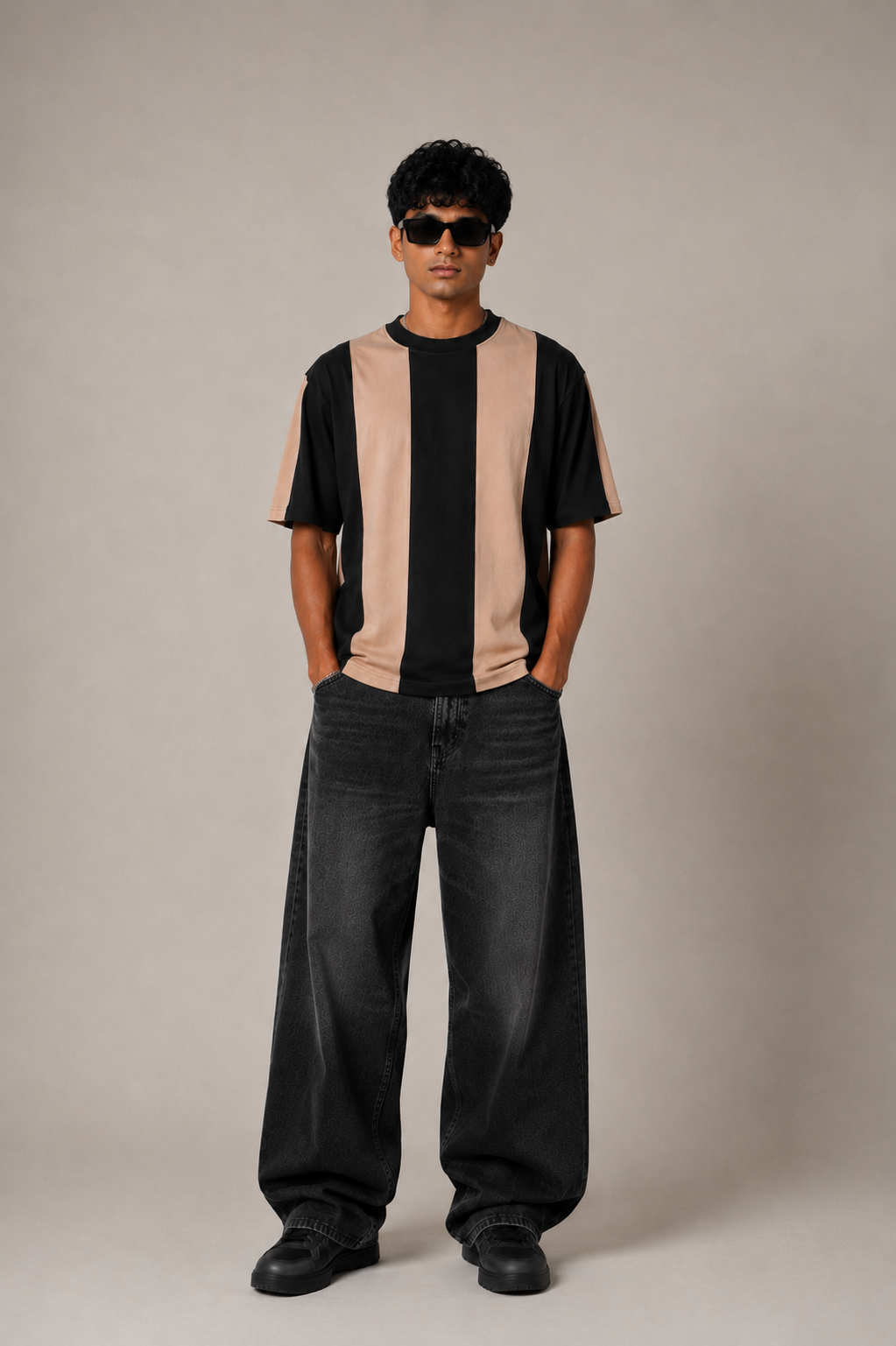 oversize strip t.shirt