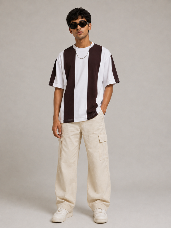 oversize strip t.shirt