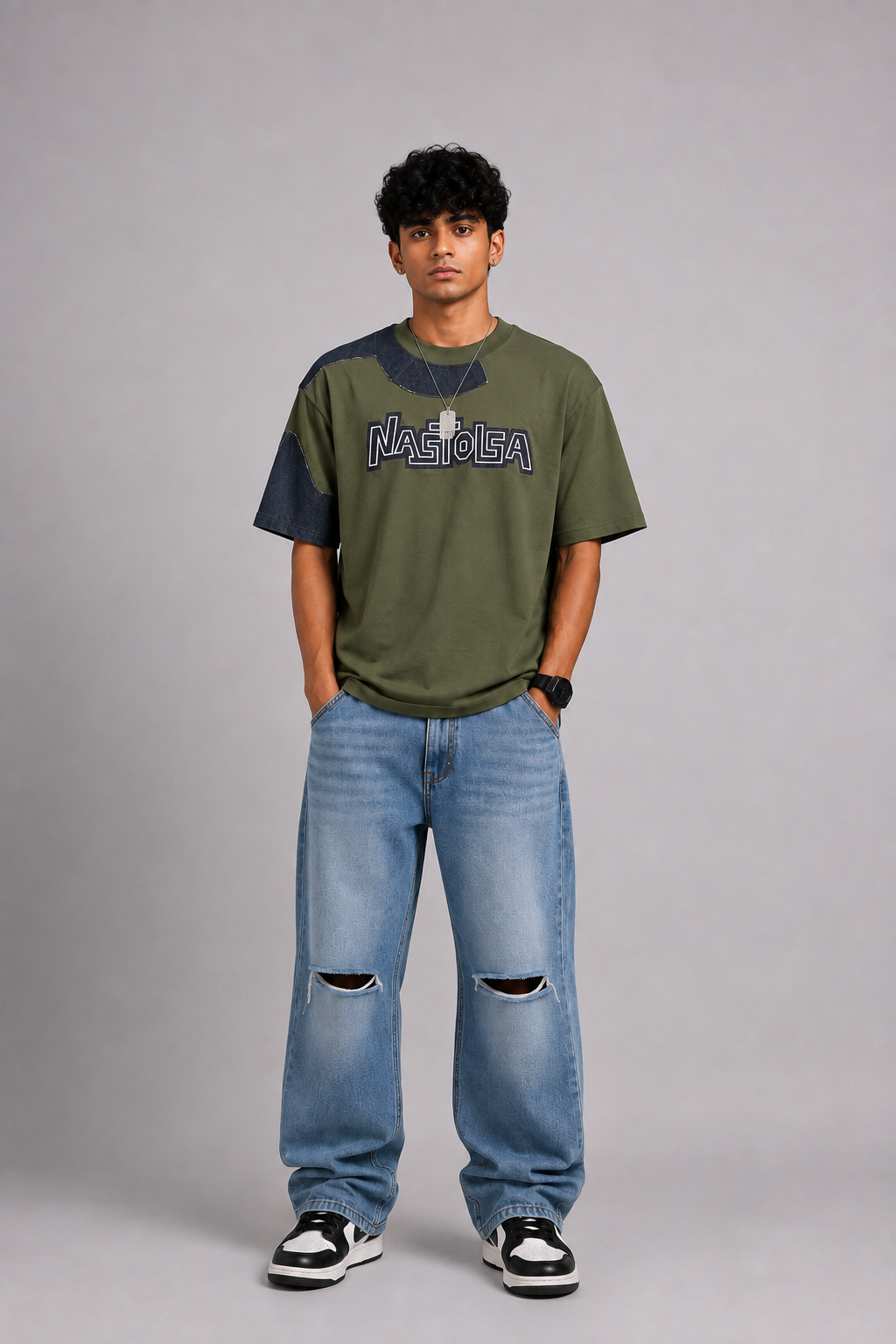 oversize differnt pattern t.shirt