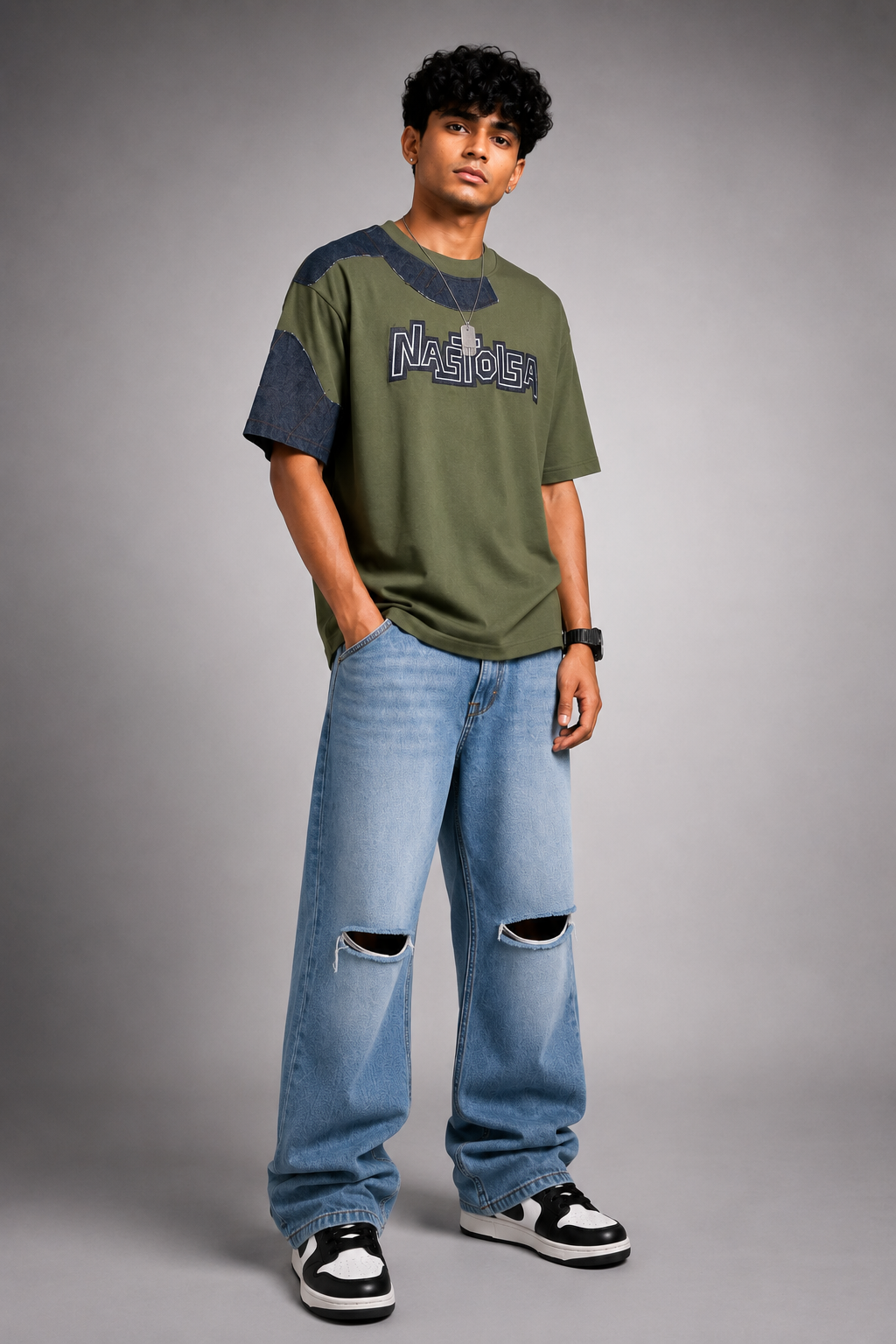 oversize differnt pattern t.shirt