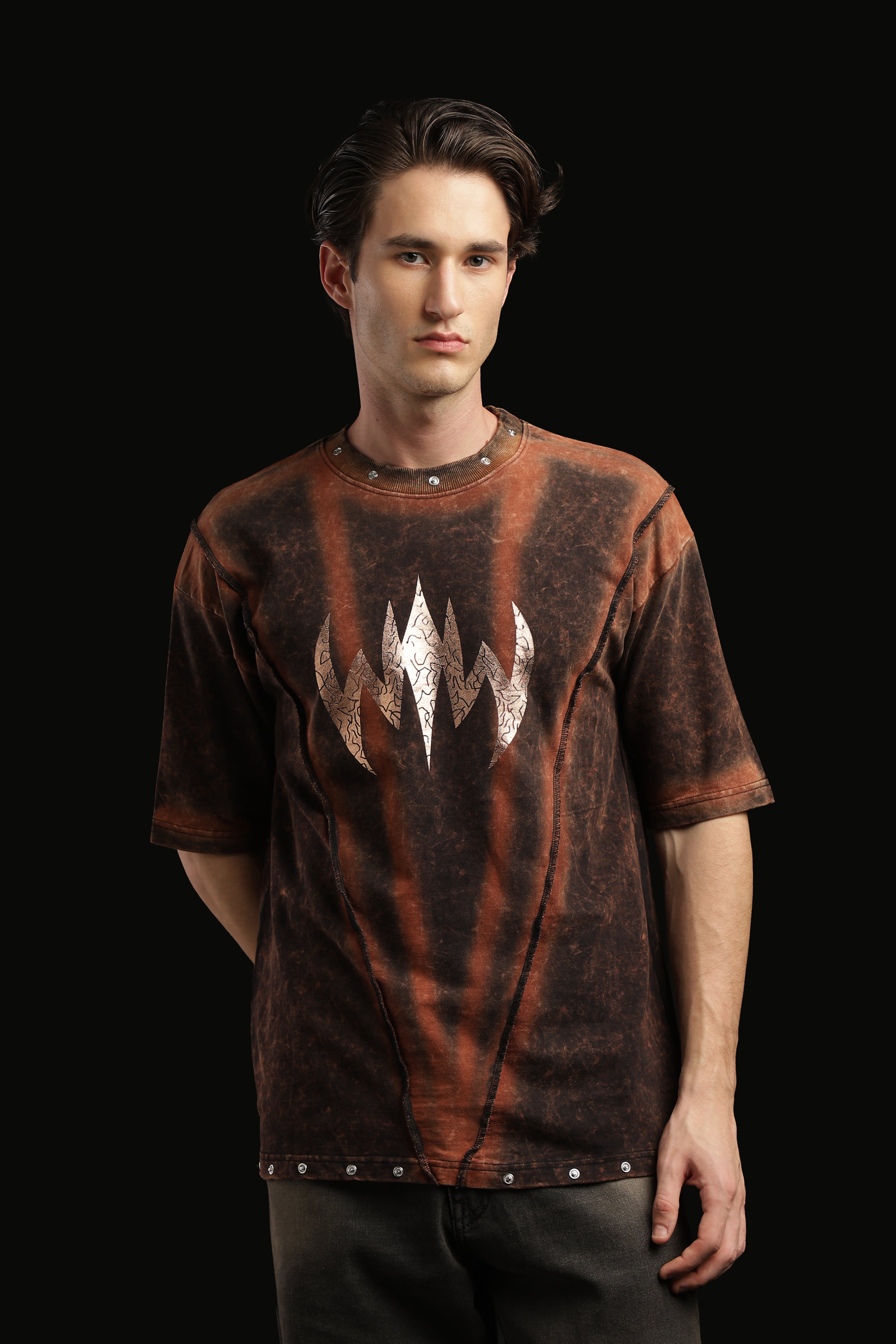 Oversized Metal Button T-shirt