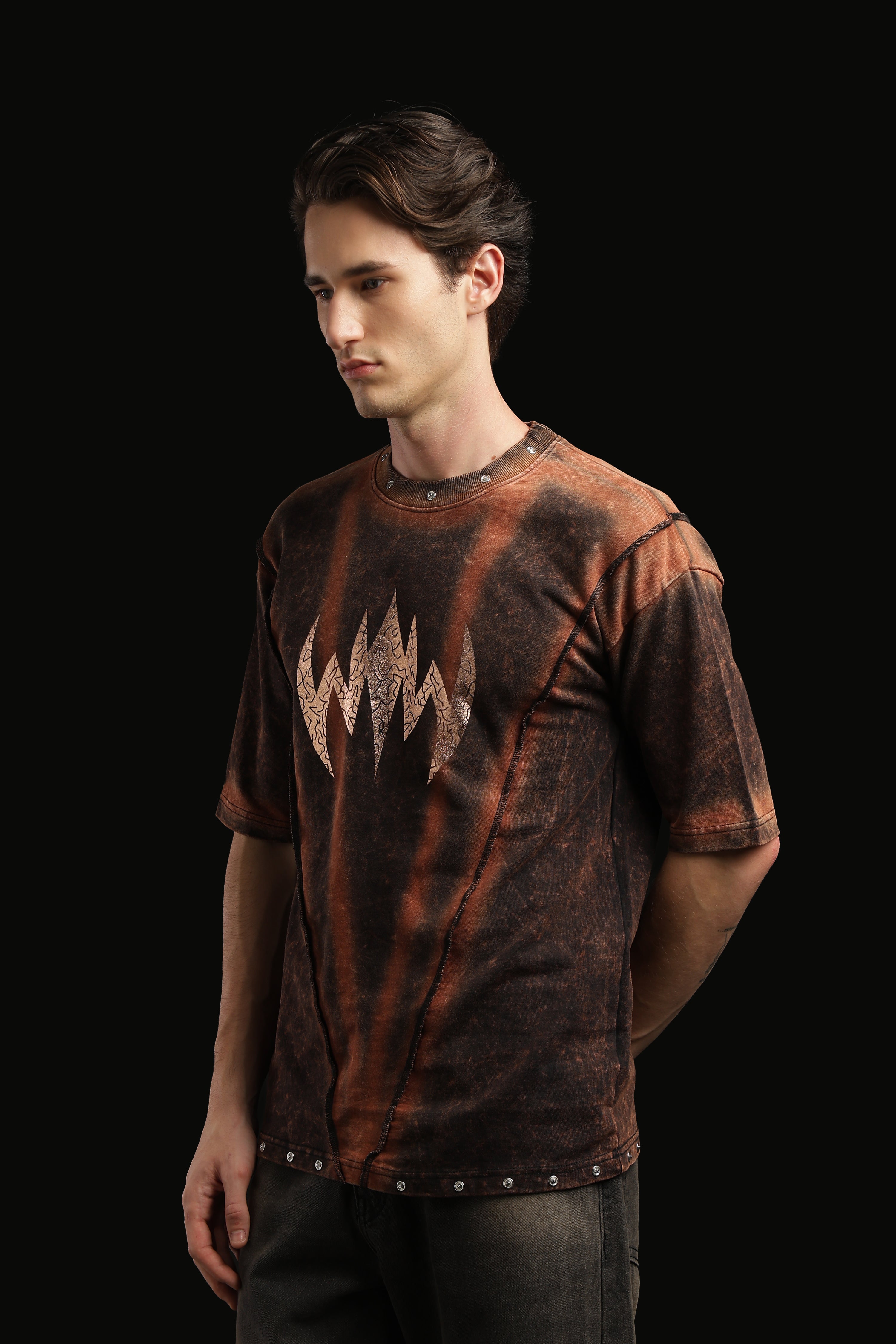Oversized Metal Button T-shirt
