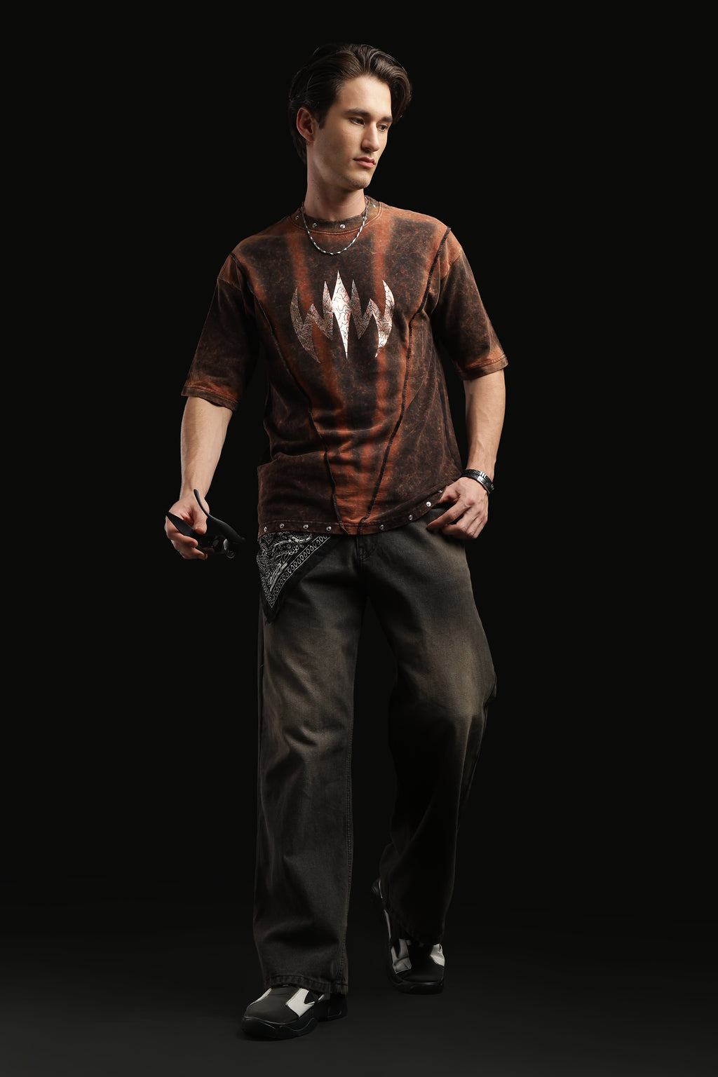 Oversized Metal Button T-shirt