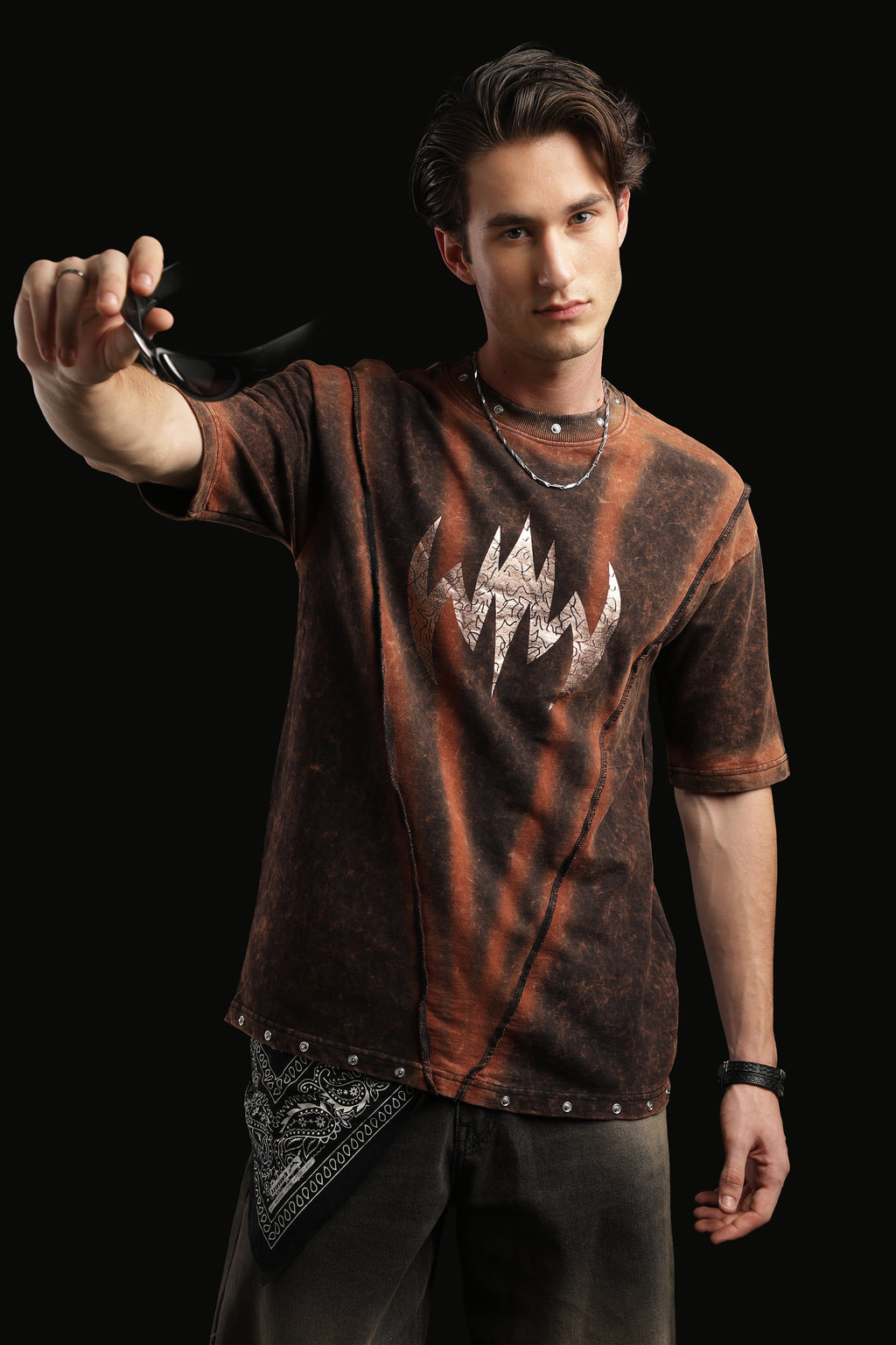 Oversized Metal Button T-shirt