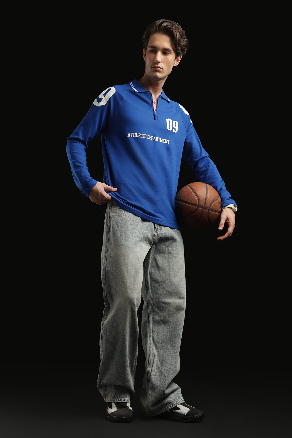 Oversized Polo Zip T-shirt