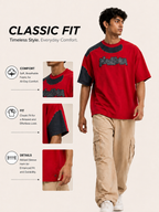Oversize differnt pattern t.shirt