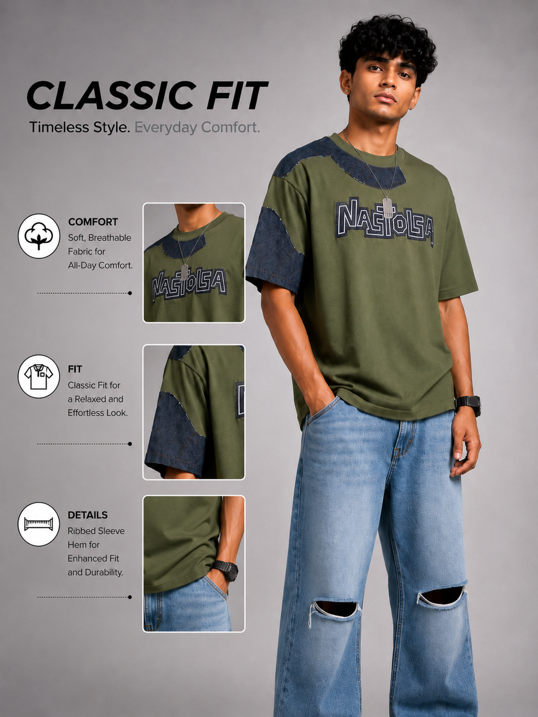 oversize differnt pattern t.shirt