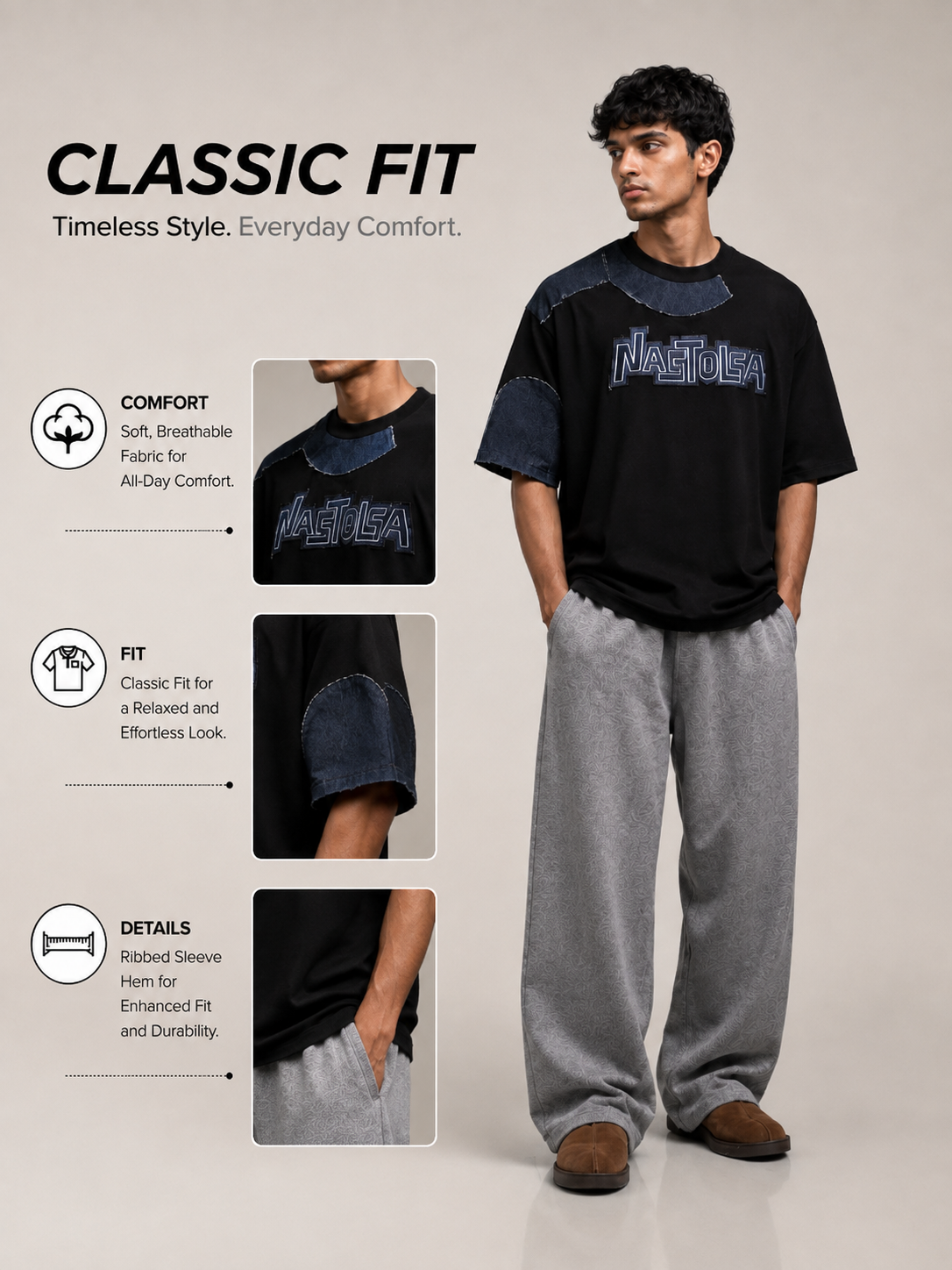 oversize differnt pattern t.shirt