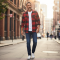 Double Pocket Check Terry Cotton Shirt 9